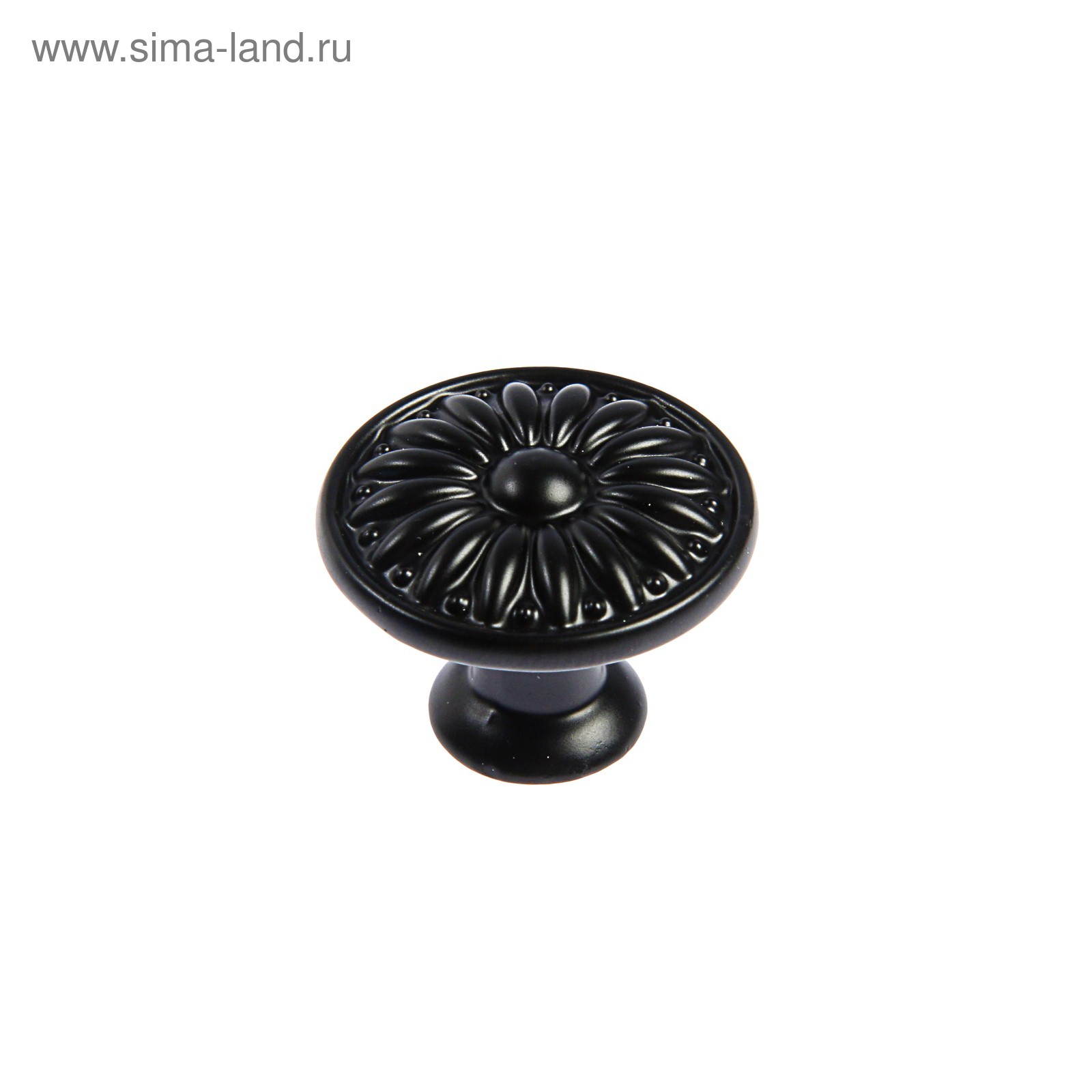 Ручка кнопка ТУНДРА РК122BL (FE112BL), черная, 4647214
