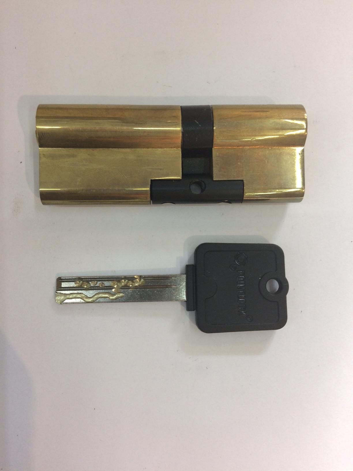 Цилиндровый механизм PointLock -90(45Т/45) латунь, ключ-вертушка 14944